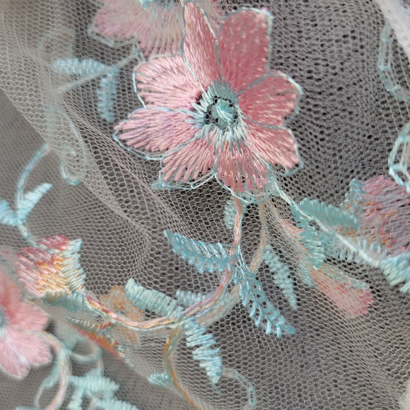 Cropped Top Womens Large Underwire Corsette Embroidered Bufferflies Floral - Picture 8 of 15